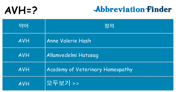 avh 대 한 무엇을 서가