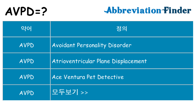 avpd 대 한 무엇을 서가