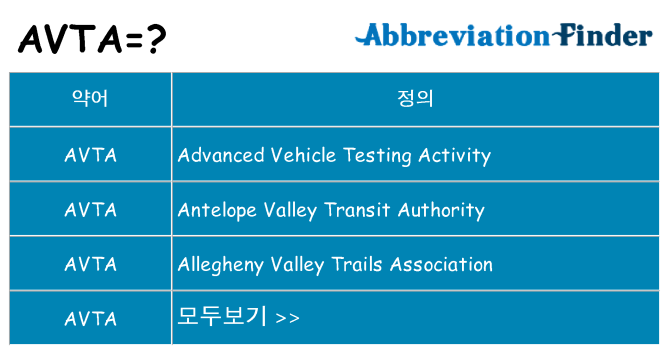 avta 대 한 무엇을 서가