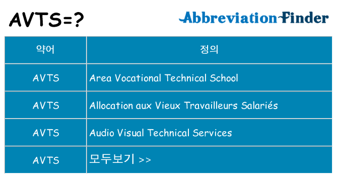 avts 대 한 무엇을 서가