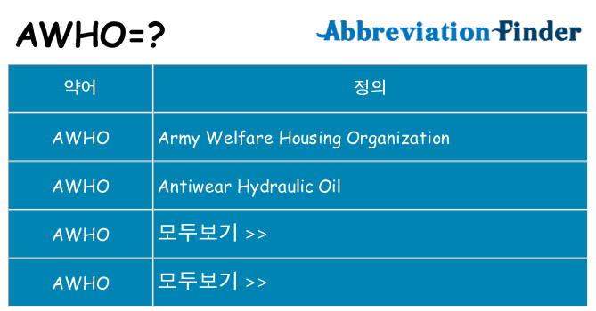 awho 대 한 무엇을 서가