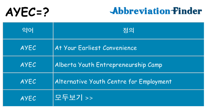 ayec 대 한 무엇을 서가