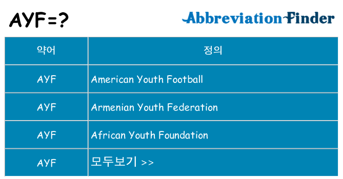 ayf 대 한 무엇을 서가