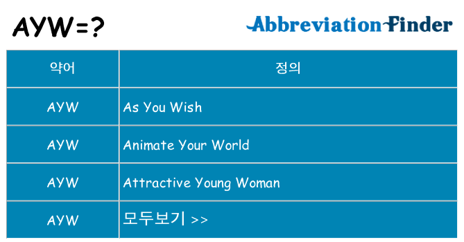 ayw 대 한 무엇을 서가