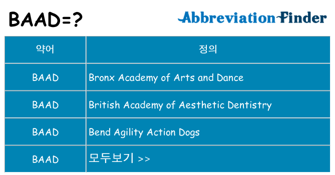 baad 대 한 무엇을 서가
