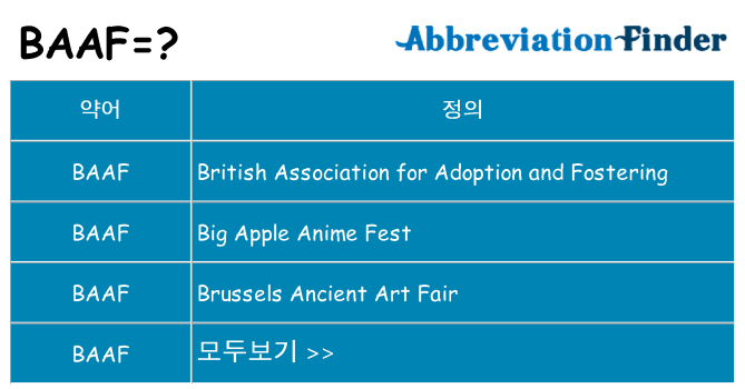 baaf 대 한 무엇을 서가