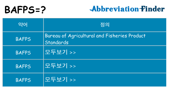 bafps 대 한 무엇을 서가