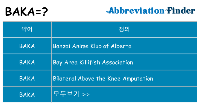 baka 대 한 무엇을 서가