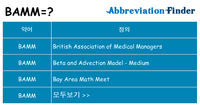 bamm 대 한 무엇을 서가