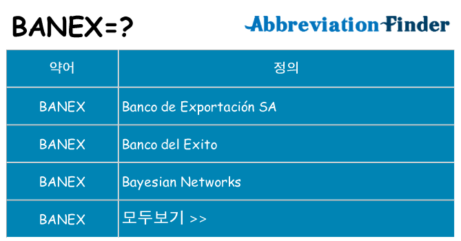 banex 대 한 무엇을 서가