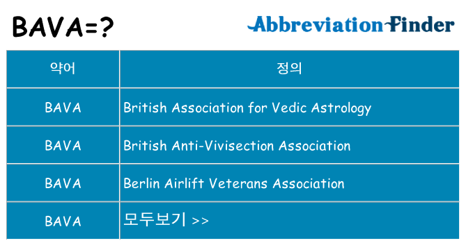 bava 대 한 무엇을 서가