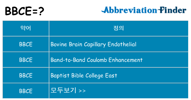 bbce 대 한 무엇을 서가
