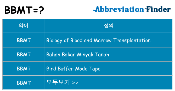 bbmt 대 한 무엇을 서가