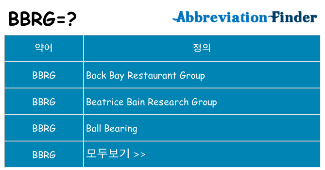 bbrg 대 한 무엇을 서가