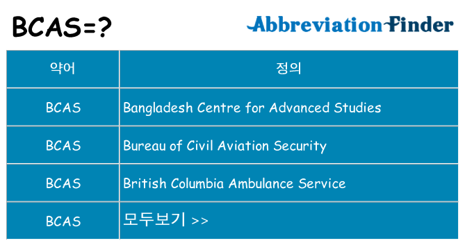 bcas 대 한 무엇을 서가