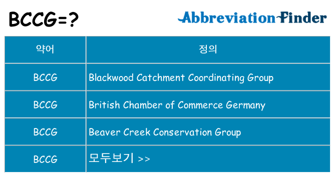 bccg 대 한 무엇을 서가