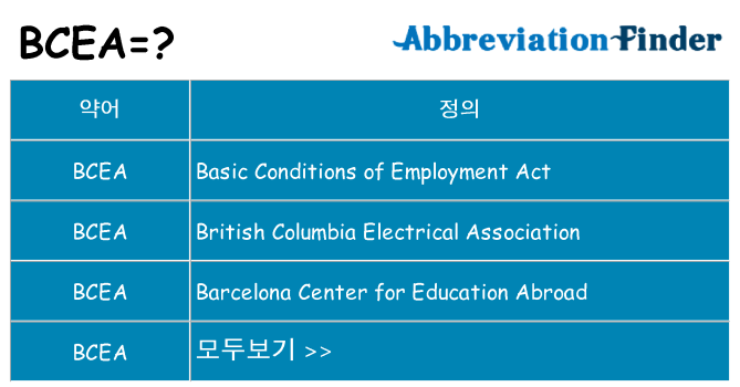 bcea 대 한 무엇을 서가