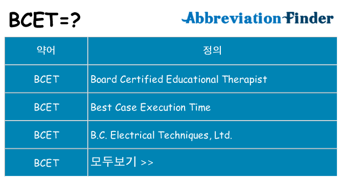 bcet 대 한 무엇을 서가