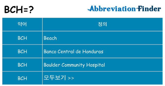 bch 대 한 무엇을 서가