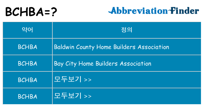 bchba 대 한 무엇을 서가