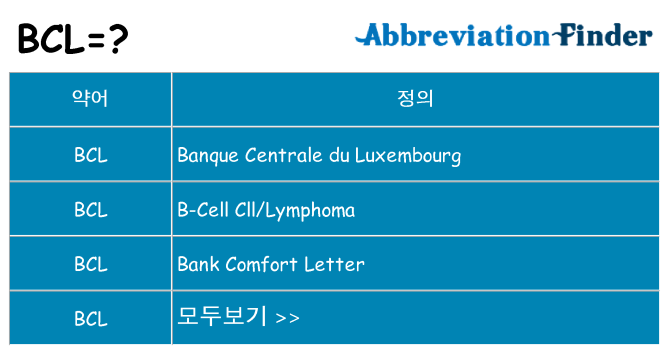bcl 대 한 무엇을 서가