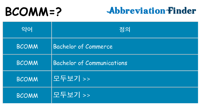 bcomm 대 한 무엇을 서가