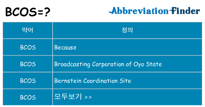 bcos 대 한 무엇을 서가