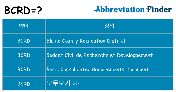 bcrd 대 한 무엇을 서가