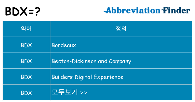 bdx 대 한 무엇을 서가