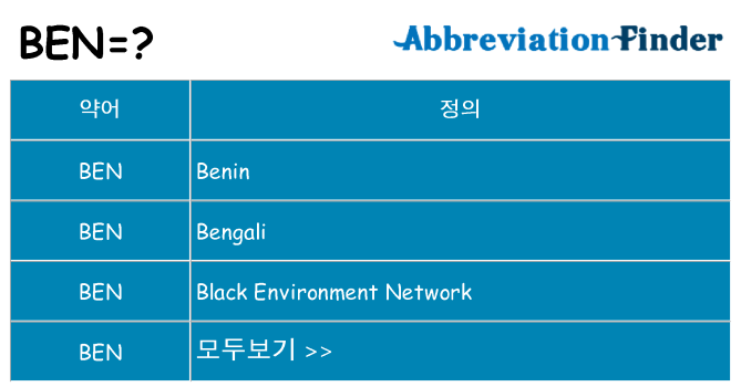 ben 대 한 무엇을 서가