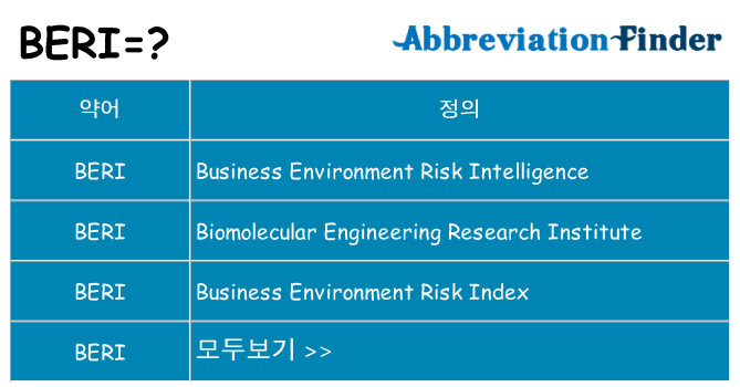 beri 대 한 무엇을 서가