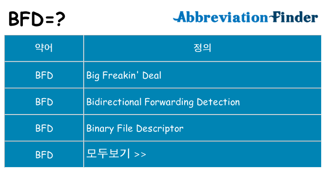 bfd 대 한 무엇을 서가