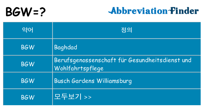 bgw 대 한 무엇을 서가