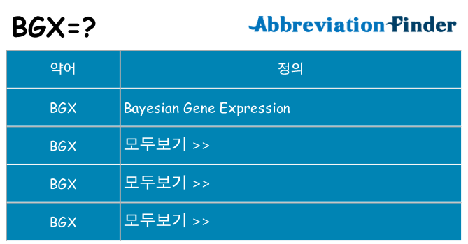 bgx 대 한 무엇을 서가