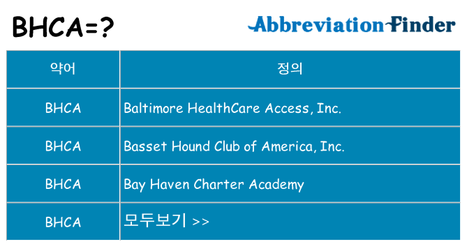 bhca 대 한 무엇을 서가