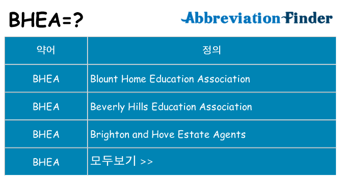 bhea 대 한 무엇을 서가