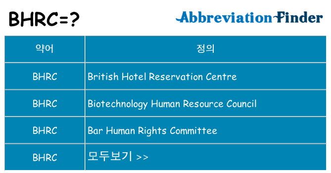 bhrc 대 한 무엇을 서가
