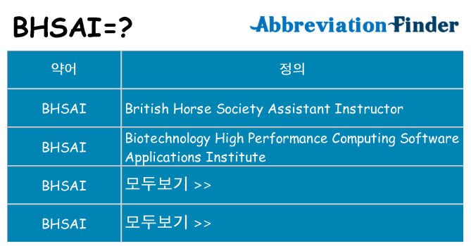 bhsai 대 한 무엇을 서가
