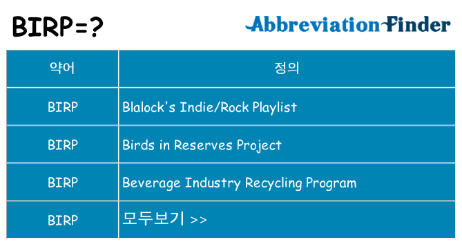 birp 대 한 무엇을 서가