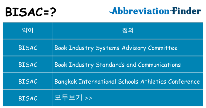 bisac 대 한 무엇을 서가