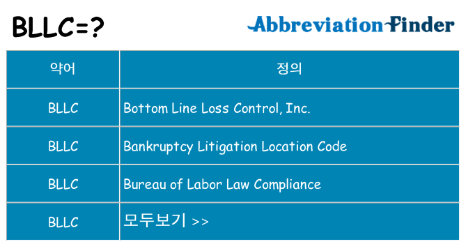 bllc 대 한 무엇을 서가