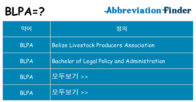 blpa 대 한 무엇을 서가