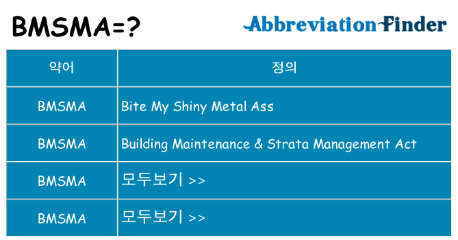 bmsma 대 한 무엇을 서가