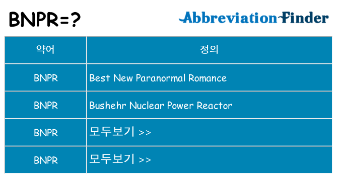bnpr 대 한 무엇을 서가