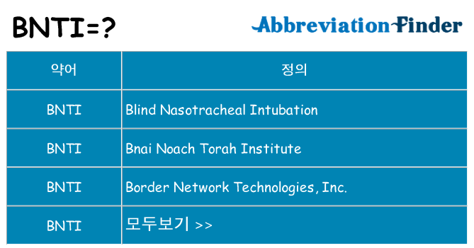 bnti 대 한 무엇을 서가