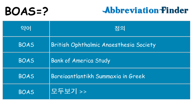 boas 대 한 무엇을 서가