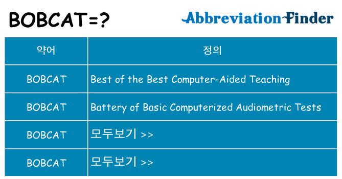 bobcat 대 한 무엇을 서가