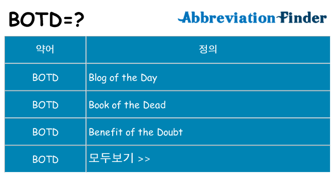 botd 대 한 무엇을 서가