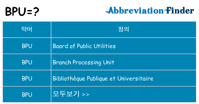 bpu 대 한 무엇을 서가
