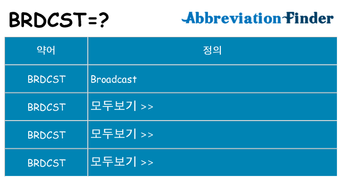 brdcst 대 한 무엇을 서가